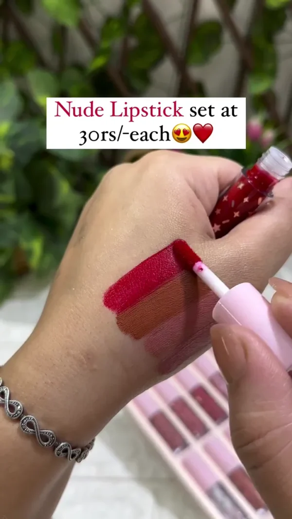Nude Lipstick Set with Multiple Shades Affordable Long Lasting Lip Color Collection - Image 2