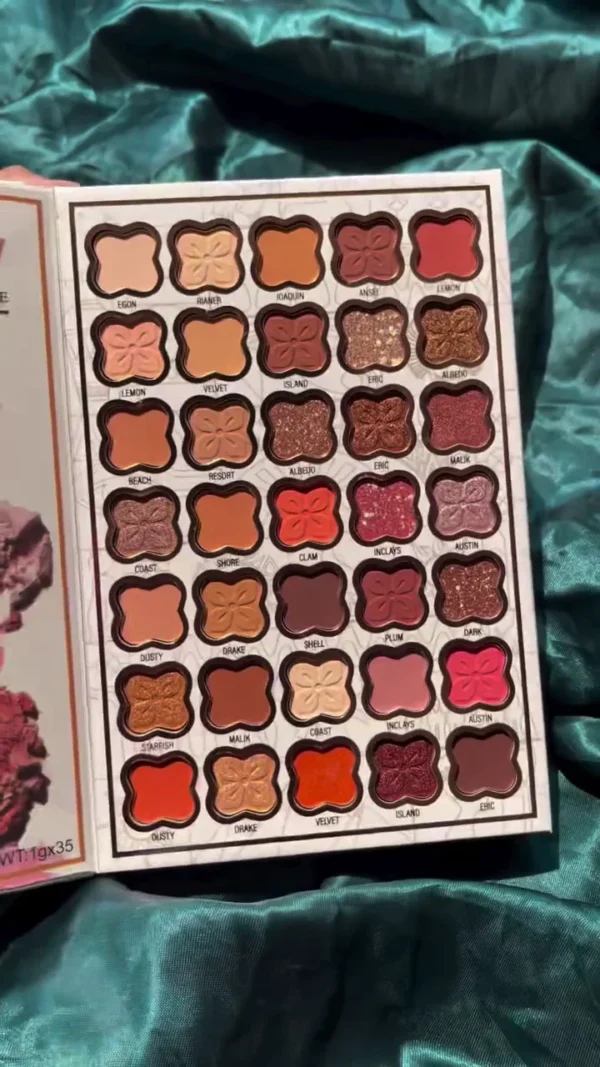 Makeup Book with Lipstick Palette and Eyeshadow Collection Featuring Matte and Shimmer Shades for Complete Glam Looks - Image 2