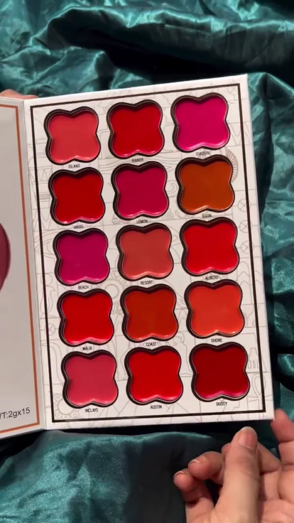 Makeup Book with Lipstick Palette and Eyeshadow Collection Featuring Matte and Shimmer Shades for Complete Glam Looks - Image 3