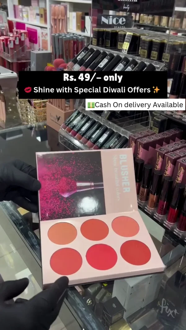 Makeup Book Palette – 6 Color Blusher and 6 Shade Highlighter Kit | Smooth Blendable Powder for Natural Glow, Contour & Radiant Finish | Compact Travel-Friendly Face Makeup Set - Image 3