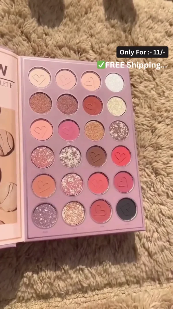 Professional Makeup Kit with 6 Color Blush Palette and 24 Shade Eyeshadow Palette Including Matte Shimmer and Glitter Shades for Daily and Party Look - Image 2