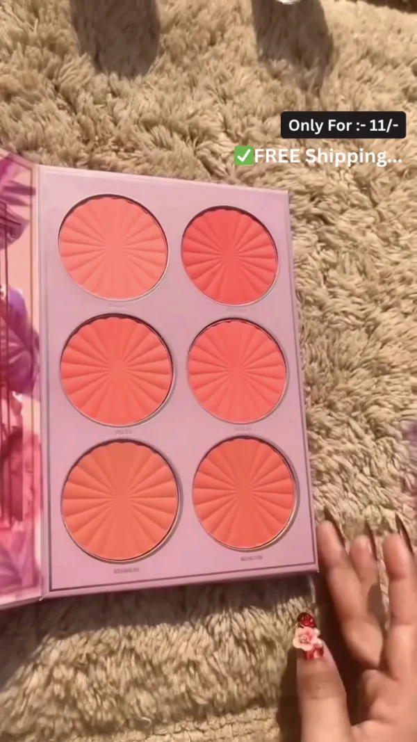 Professional Makeup Kit with 6 Color Blush Palette and 24 Shade Eyeshadow Palette Including Matte Shimmer and Glitter Shades for Daily and Party Look - Image 3