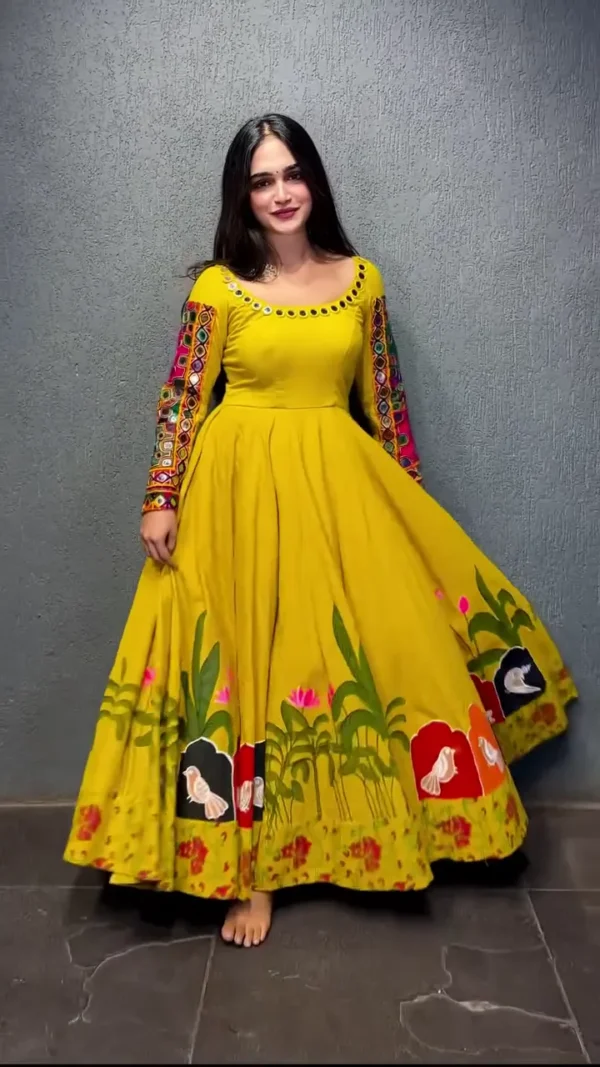 Floral Embroidered Kurti – Luxurious Royal Blue Collection with Golden Embroidered Dupatta