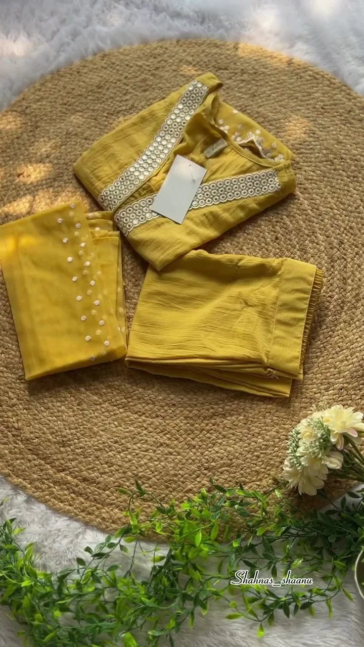 Bright Yellow Kurti Set for Women – Soft Cotton/Rayon Straight Kurta with Matching Pants, Elegant Daily Wear Ethnic Pair for Office, College & Casual Outings