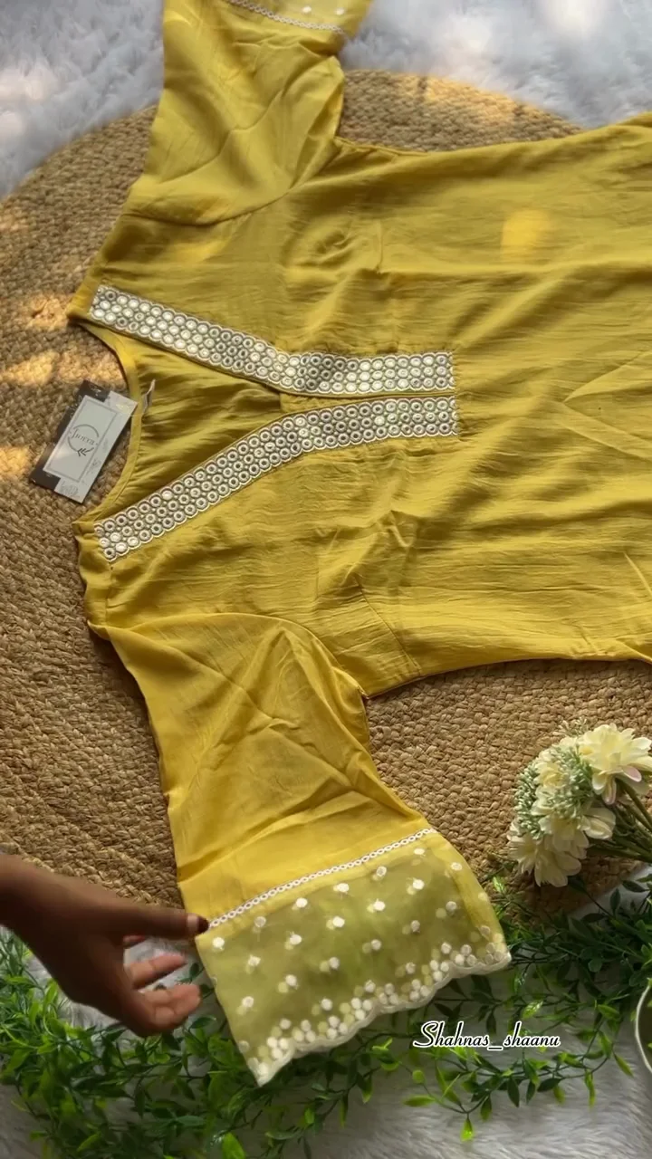 Bright Yellow Kurti Set for Women – Soft Cotton/Rayon Straight Kurta with Matching Pants, Elegant Daily Wear Ethnic Pair for Office, College & Casual Outings - Image 2