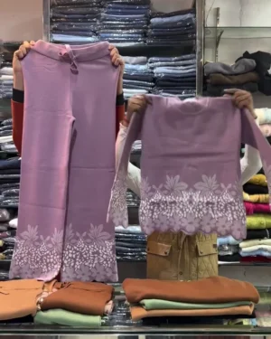 Luxurious Winter Wear Collection: Embroidered Knit Two-Piece Co-ords and Faux-Angora Pearl-Embellished Cardigans