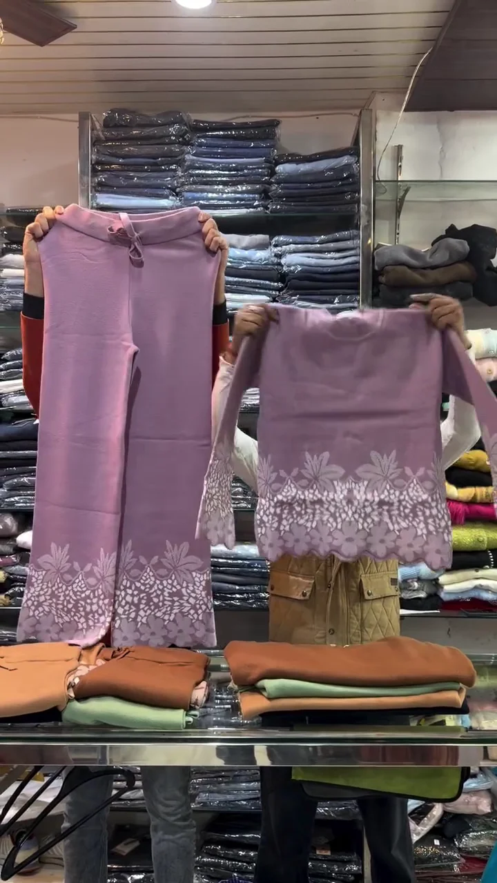 Luxurious Winter Wear Collection: Embroidered Knit Two-Piece Co-ords and Faux-Angora Pearl-Embellished Cardigans