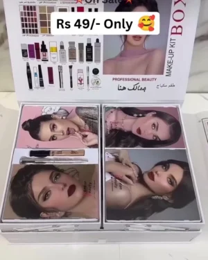 Xtream Beauty Professional All-In-One Ultimate Makeup Kit Box – Full Vanity Case Featuring Eyeshadow Palettes, Lip Colors, Foundations, Skincare Serums, and Professional Applicator Tools (Complete Professional Beauty Set)