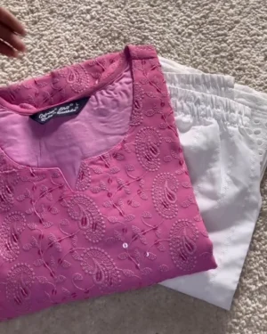 Kurti Pair Set for Women – Stylish Kurti with Matching Pant, Comfortable Ethnic Wear for Daily Use, Office, and Festive Functions