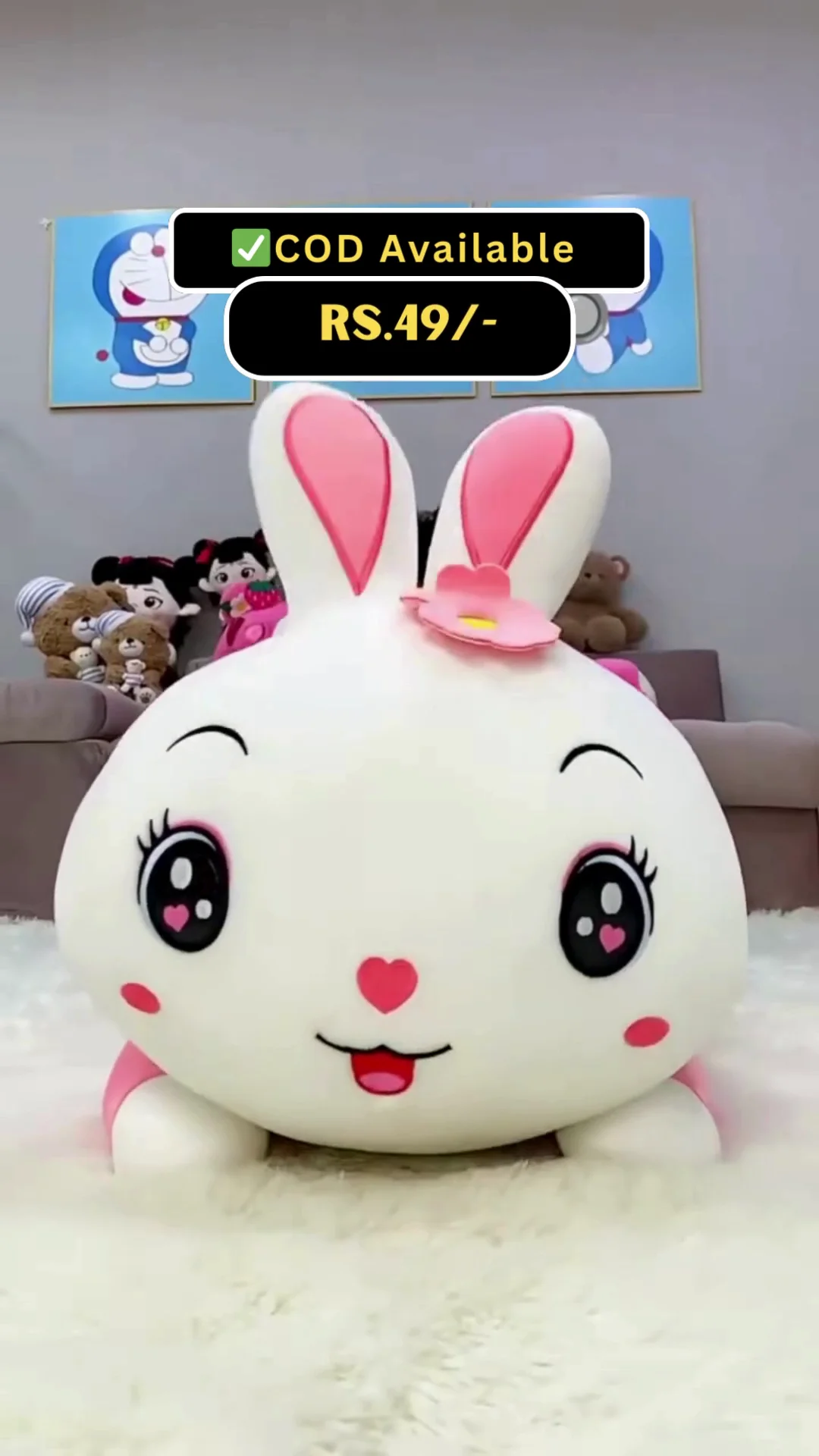 Cute Big Pink and White Teddy Bear – Soft & Huggable Plush Toy, Adorable Gift for Kids, Girls, and Loved Ones, Perfect for Birthdays & Special Occasions