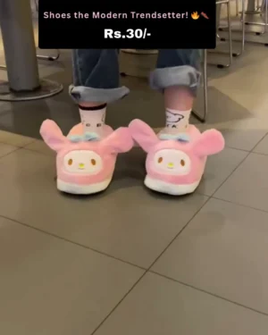 Kawaii Character Plush Indoor Slippers | Cute My Melody & Kuromi Inspired Soft Home Footwear