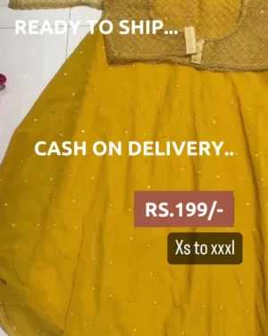 Designer Mustard Yellow Georgette Lehenga Choli Set with Sequined Embroidery and Net Blouse