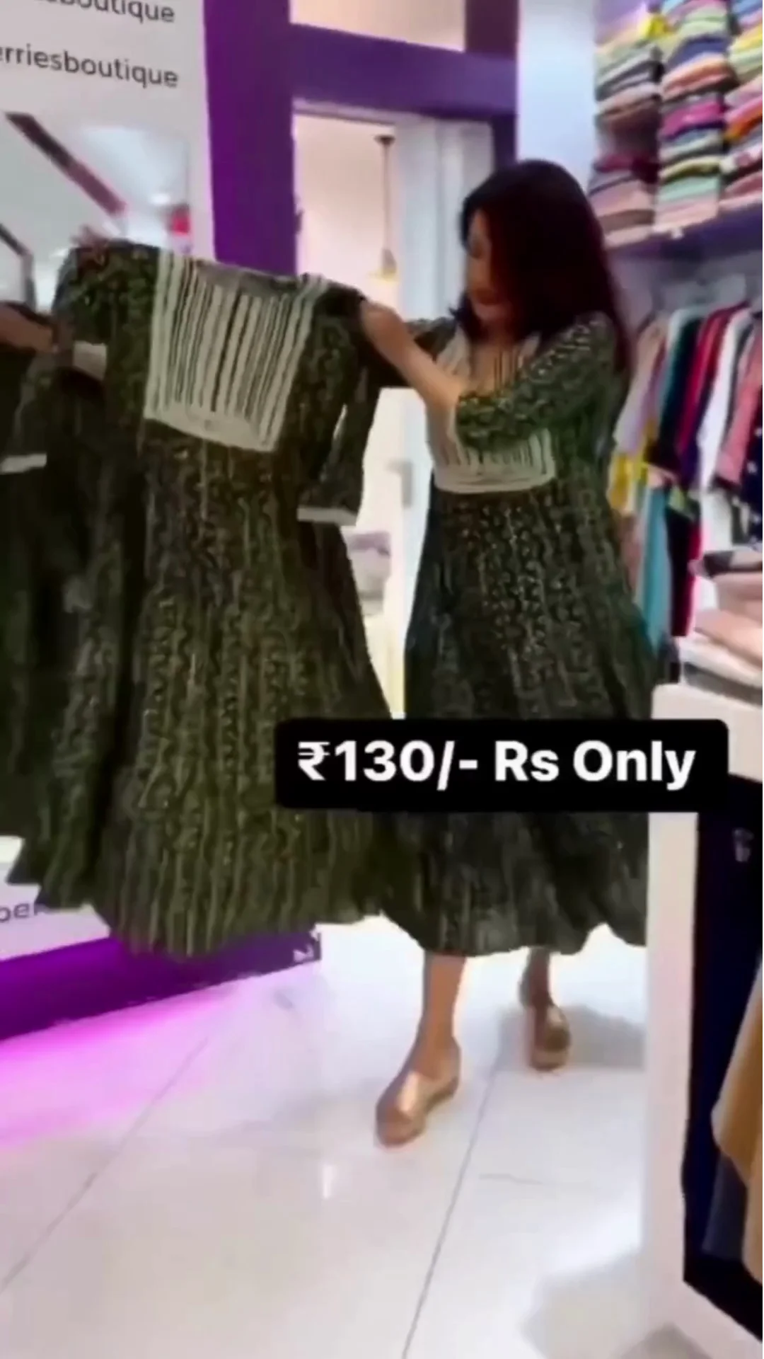 Designer Printed Cotton Anarkali Kurti Collection with Intricate Neckline Embroidery and Flare Silhouette