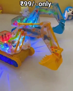 Toy for Kids with LED Flashing Lights and Musical Sound - Mechanical 3D Construction Vehicle with Moving Internal Gears - Battery Operated Educational STEM Toy for Toddlers and Boys