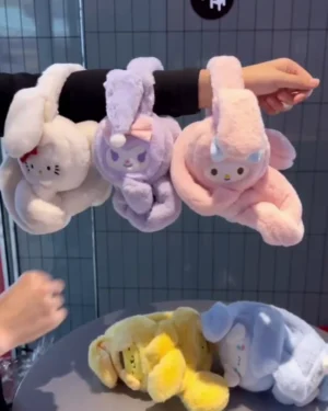 Sanrio Character-Inspired Plush Winter Earmuffs – Ultra-Soft Faux Fur Outdoor Ear Warmers for Kids and Adults featuring Hello Kitty, Kuromi, My Melody, Pompompurin, and Cinnamoroll Designs